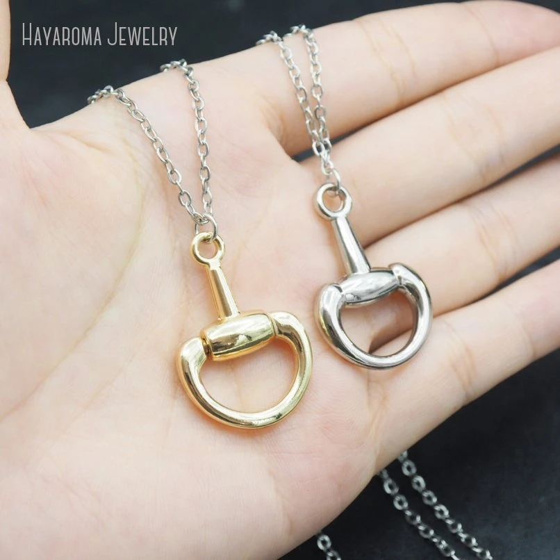 

10Pcs Equestrian Horsebit Necklace Stainless Steel Chain Snaffle Bit Women Jewelry