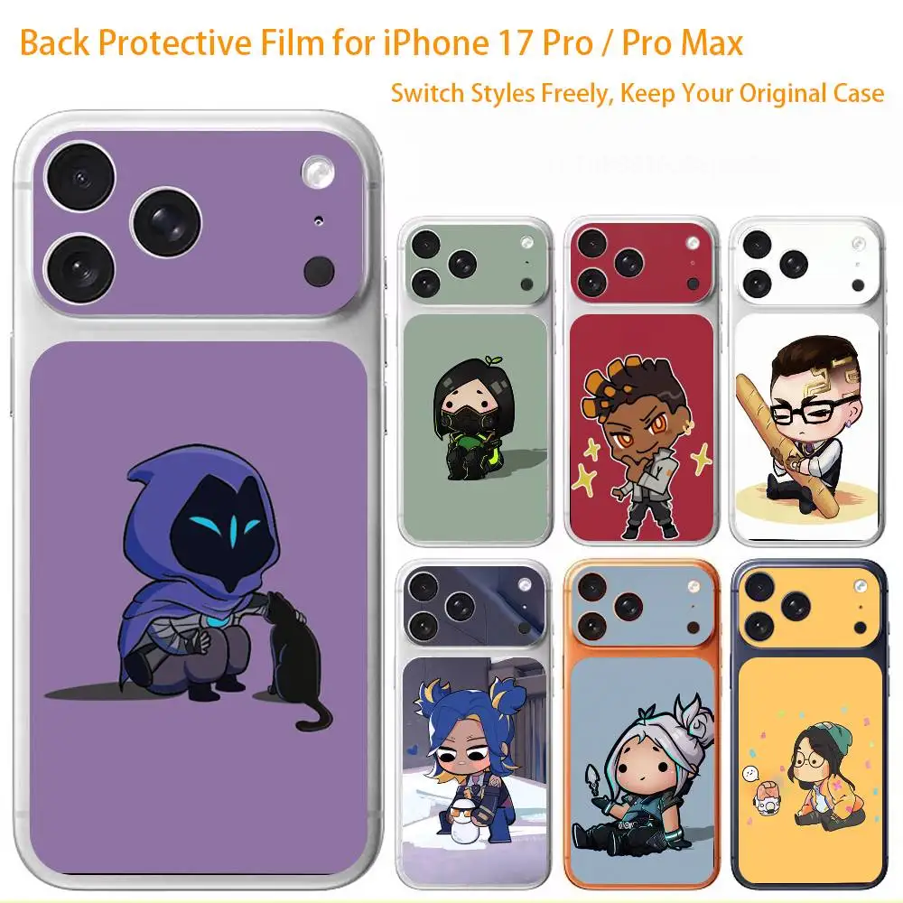 

cartoon valorant Premium Skin Wrap for iPhone 17 Pro/Max, Back Frame Camera Protective Decal (Not Case)