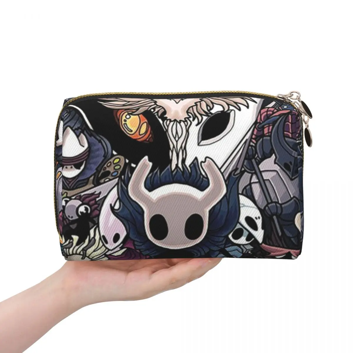 Hollow Knight Women Cosmetic Bags Travel Makeup Organizer Pouch Toiletry Storage Dopp Kit Box