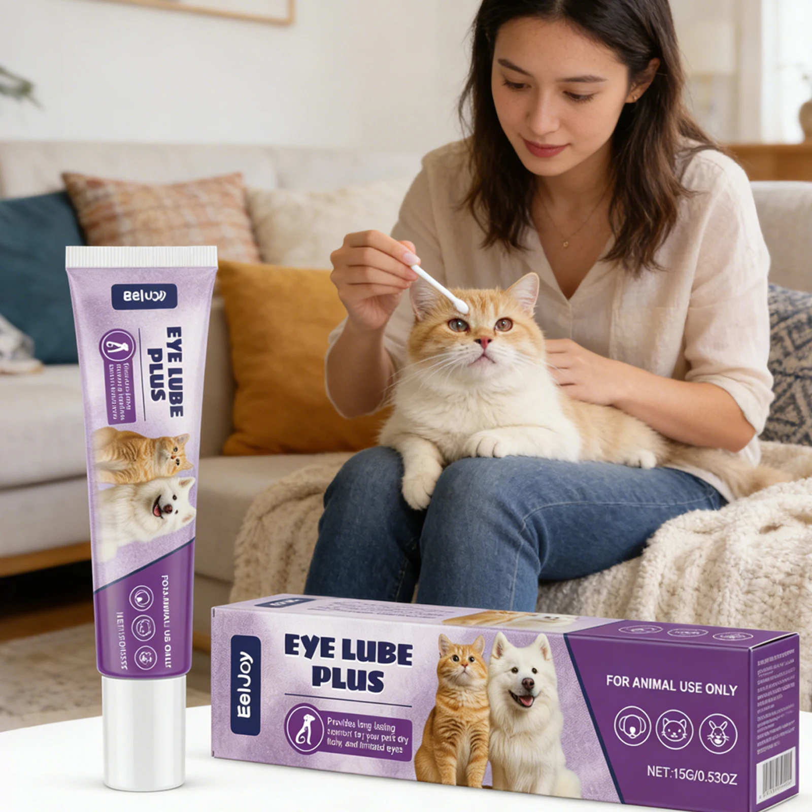 

Pet Eye Cleansing Cream Relieving Eyes Dryness Discomfort Keep Bright Quick Absorption Long-Lasting Hydration Pet Eyes Lubricant
