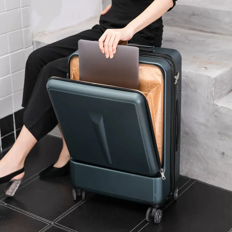 Ins Male Small Luggage Boarding Box Front Opening Female 20-inch Luggage Case Password Traveling Cabin Suitcase Suitcase