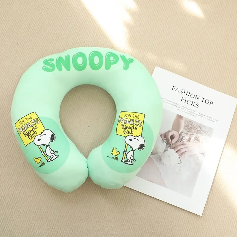 Neue snoopy Cartoon niedlichen Macaron Farbe U-förmigen Kissen Student Nickerchen Auto Nacken kissen Reise flugzeug tragbare Büro angestellte wesentlich