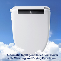 Smart Toilet Seat Cover with Instant Heating, Multi-function Wash, Foam Shield, Electric Bidet Lid for Household Bathroom