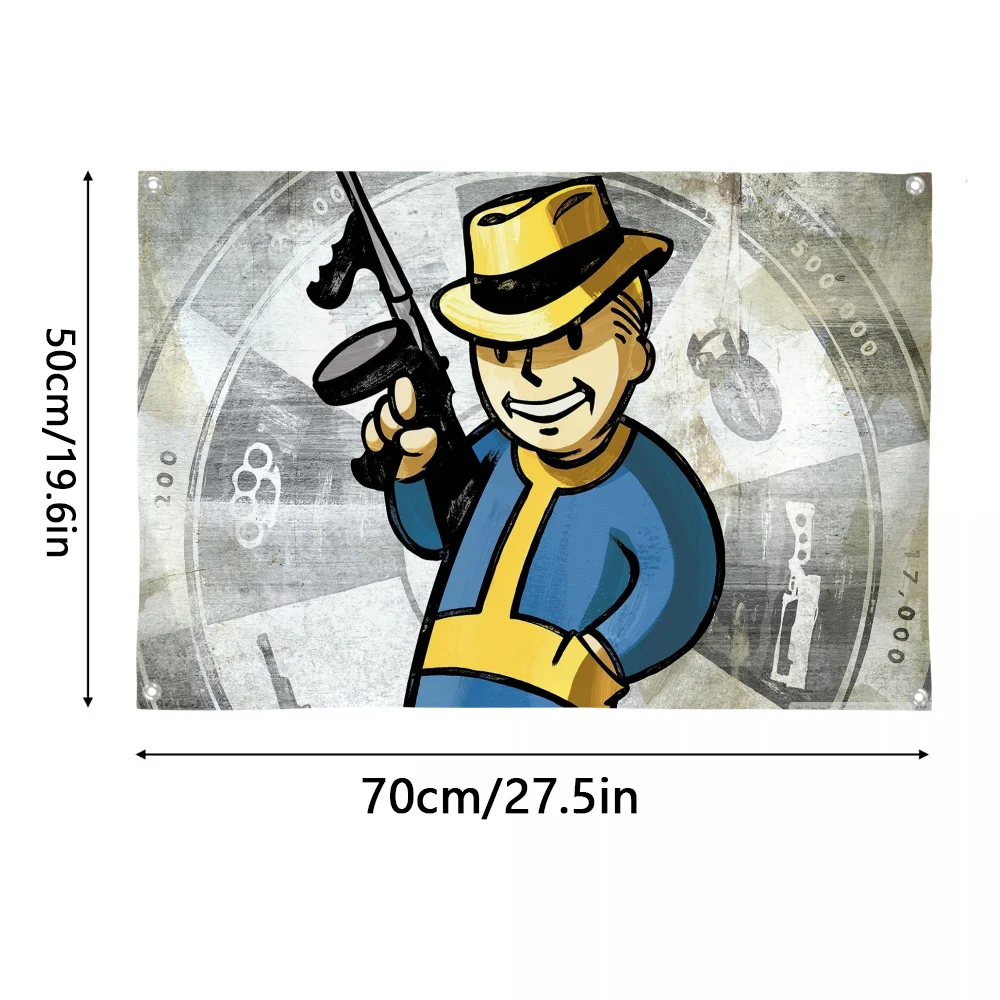 لعبة-F-fallouts-logo رائع الرجعية العلم غرفة نوم المنزل وفي الهواء الطلق الجدار الشنق الحفل مطبوعة خلفية الديكور الفن راية #6