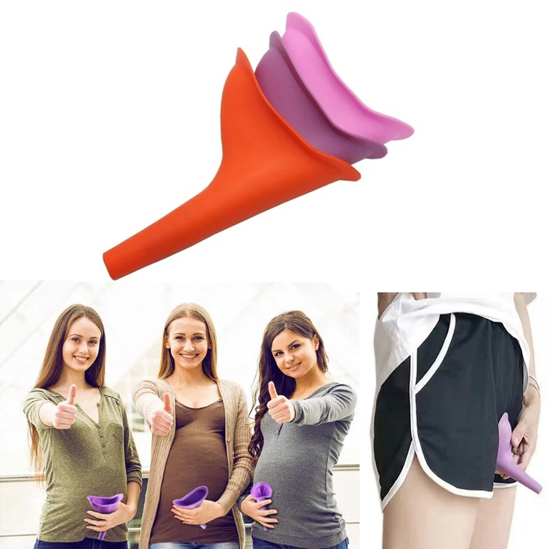 Urinario de viaje al aire libre para mujer, dispositivo de micción portátil de silicona suave con papel desechable, femenino, GYH