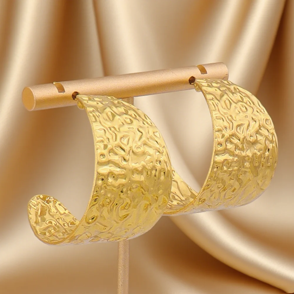 

Charms Irregular Gold Color Geometric Texture Wide Earrings for Women free shipping halloween Party Wedding jewelry accessories