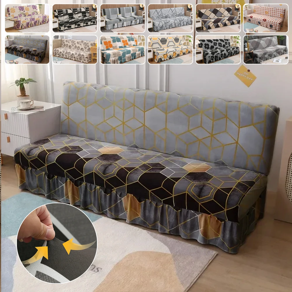 

Non-Slip Stretch Flower Printed Sofa Slipcovers with Skirt Elastic Sofa Covers for Living Room Home Decor 1/2/3 Seater 쇼파커버 3인용