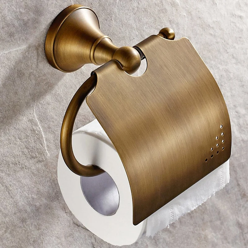 

M11K-Античные аксессуары для ванной комнаты, латунный держатель для туалетной бумаги, аксессуары для туалета, настенный монтаж
