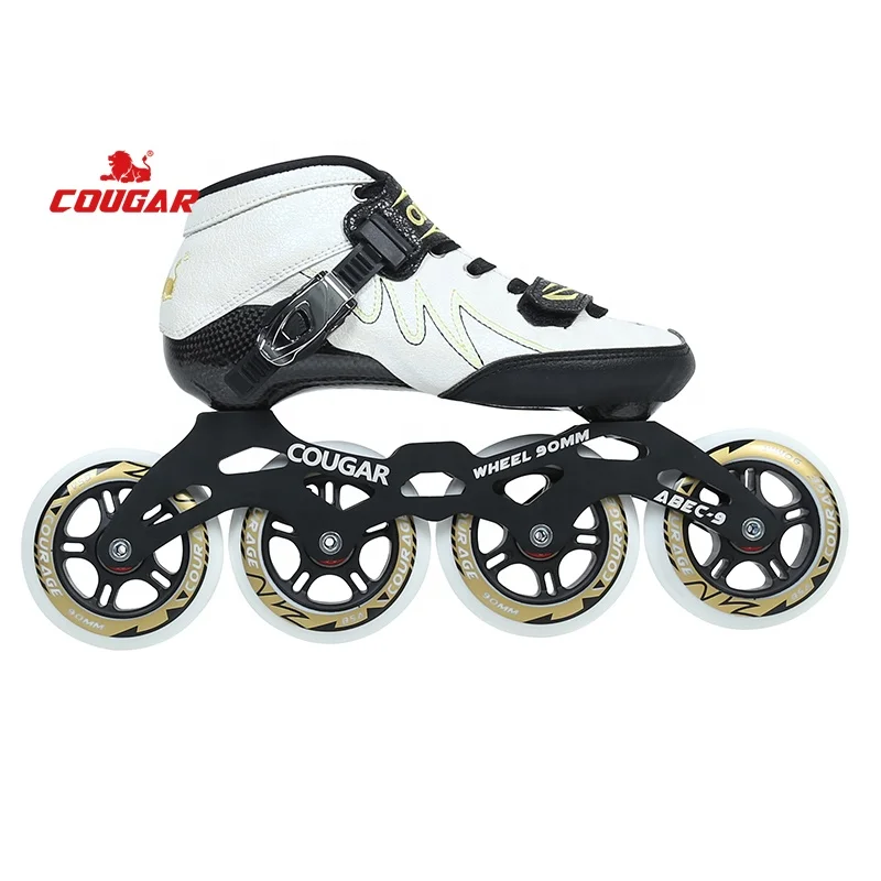 Factory Hot Sale Carbon Fiber Skates Shoes Sr3 Kids White Blue Color  Wholesale Inline Speed Skates Patines