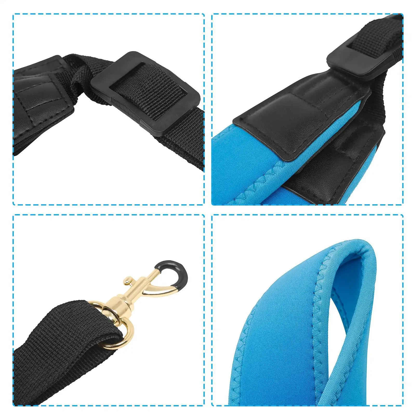 Correa para el cuello para saxofón Alto, correa para saxofón barítono, bocina ajustable en inglés, clarinete bajo, portador acolchado para instrumento musical