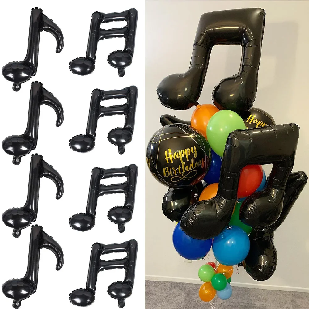 10 Stück Schwarz Rot Gold Musikalische Einzel- und Doppelnote Folienballon Sänger Rock Disco Musik Thema Dekoration Geburtstagsparty Zubehör – Detail 11