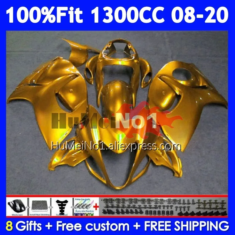 Fairing For SUZUKI GSXR 1300 Hayabusa Glossy gold GSXR-1300 127No.68 GSXR1300 2008 2009 2010 2011 2012 2013 14 15 16 17 18 19 20