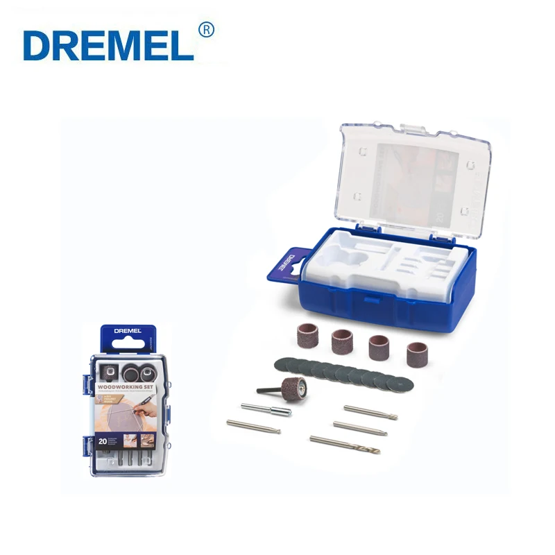 

Набор аксессуаров Dremel 681 для деревообработки, с 20 шт. аксессуаров для роторного инструмента, набор для резки, шлифовки, резьбы, шлифовки