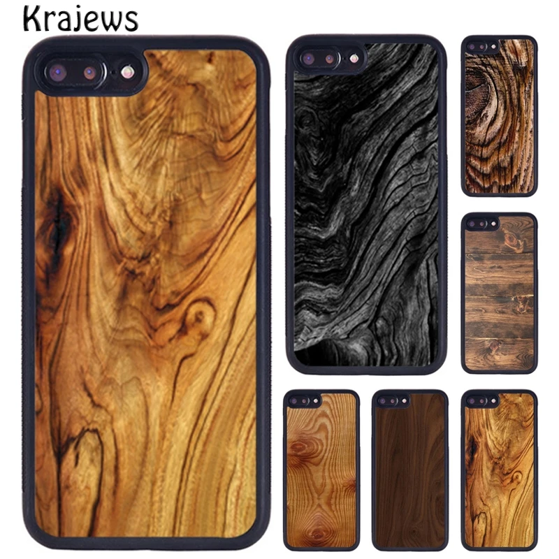 Krajews Wood Grain Texture Pattern Phone Case For iPhone 16 15 14 X XR XS 11 12 mini 13 Pro MAX Plus cover shell coque