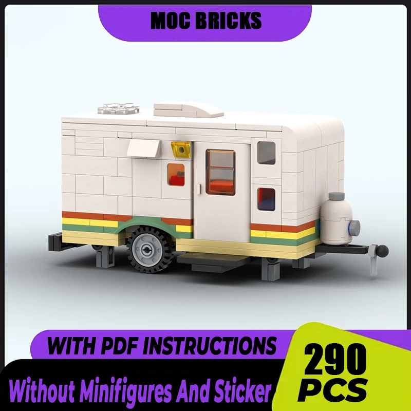 Moc Building Bricks Comfortable Camping Travel Trailer Caravan Model Building Technology Modular Blocks Construstion Toy Gifts