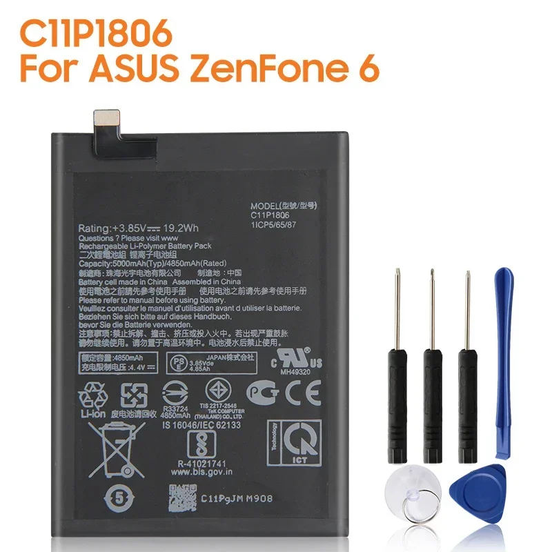

Производство 2024 Сменный аккумулятор C11P1806 для ASUS ZenFone 6 ZS630KL I01WD Аккумуляторные батареи для телефона 5000 мАч