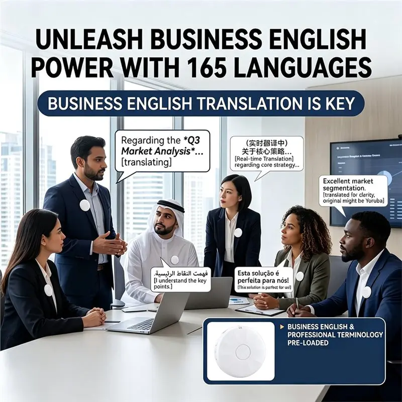 DTB7 AI Language Translator Device, 160+ Languages Real-Time Voice Translation, Wearable Hands-Free Design, English Learning