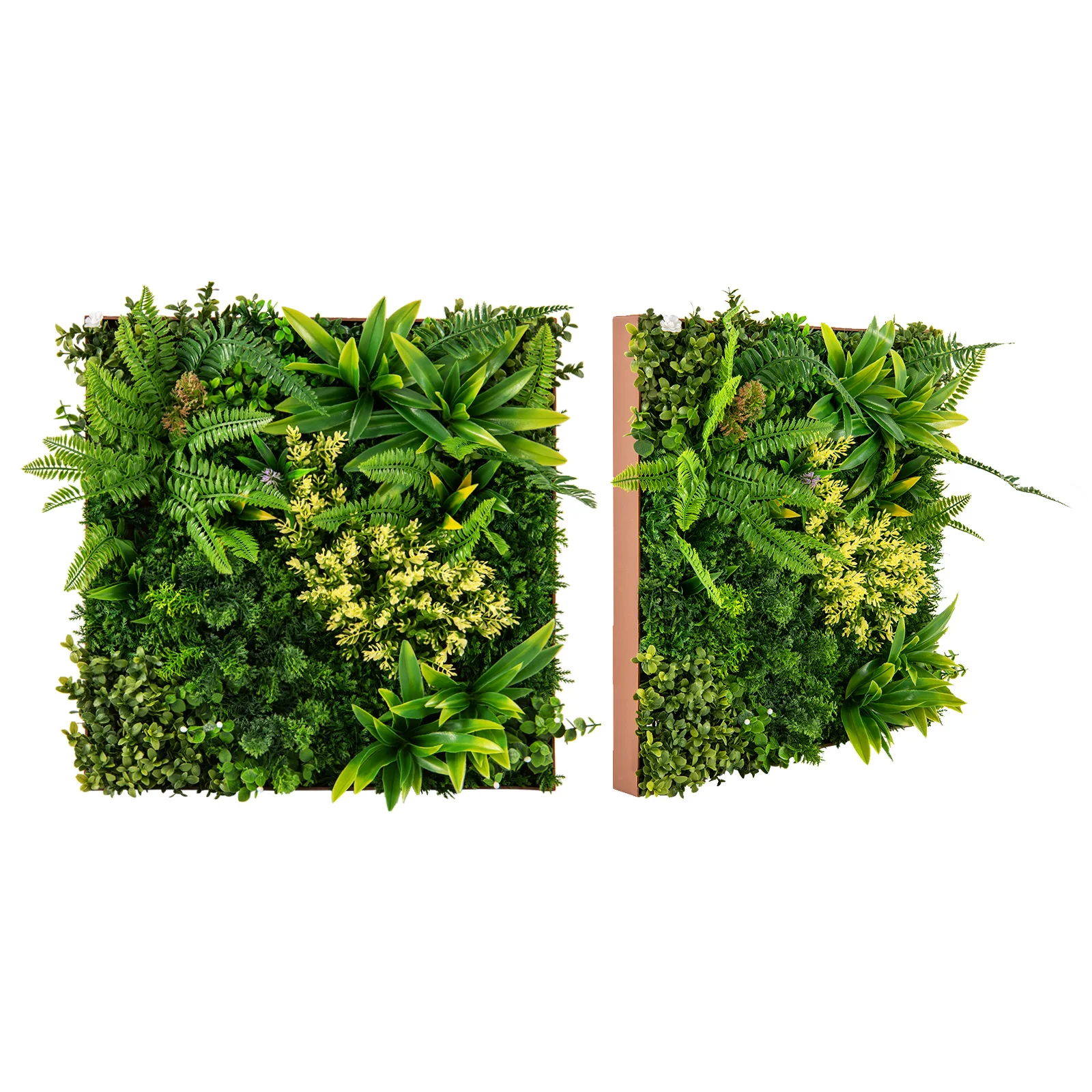 2x50 cm Artificial Hend plants Wall Panels With Diverse Art plants Simulated Lawn Wall Panels