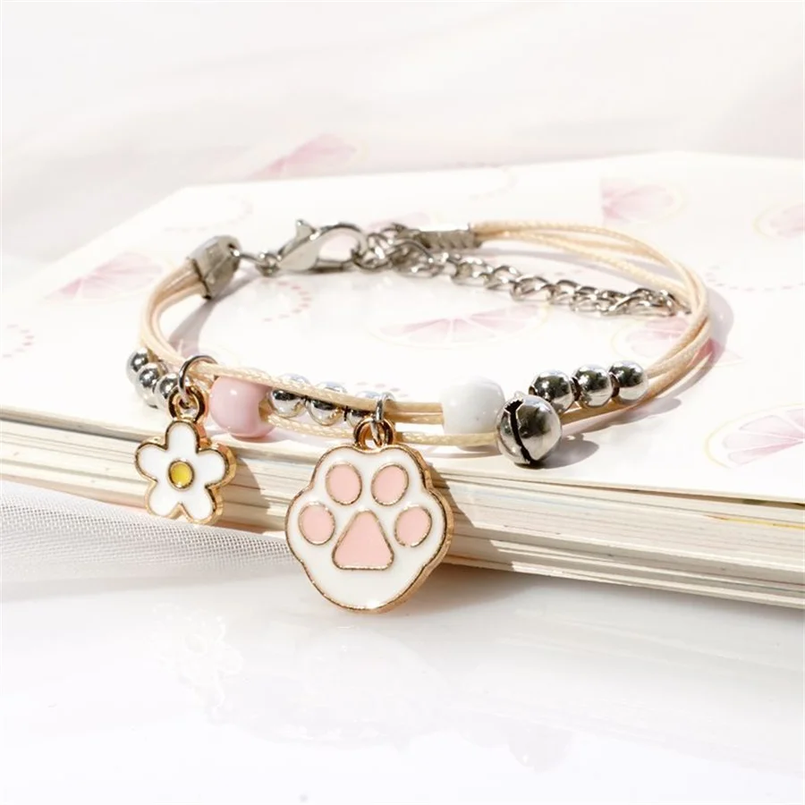 Koreanische niedliche Cartoon-Kaninchen-Blumen-Anhänger-Armbänder für Damen, modischer Charm-Glocken-Schmetterlings-Katzen-Armband, Freundschaftsschmuck – Detail 40