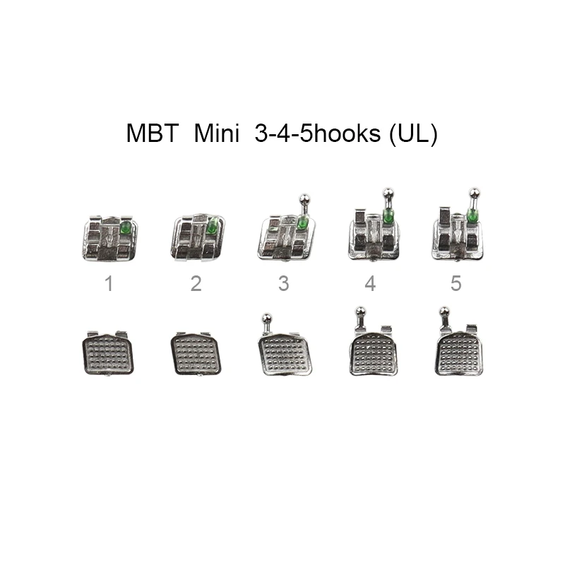 

High Quality 20pcs/pack Dental Orthodontic Metal Brackets Bracket, MBT/Roth 3 /345 hooks Orhto Bracket Mini Braces