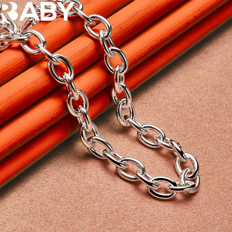 

URBABY 925 Sterling Silver Round Chain Necklace For Women and Men Fashion Jewelry Classic Simple Party Wedding Accessories