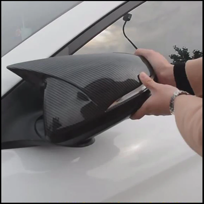 

For Hyundai Elantra 2016-2018 Rearview Mirror Cover Cap Housing Sticker Trim With Horn Car Parts Styling Auto Accessories