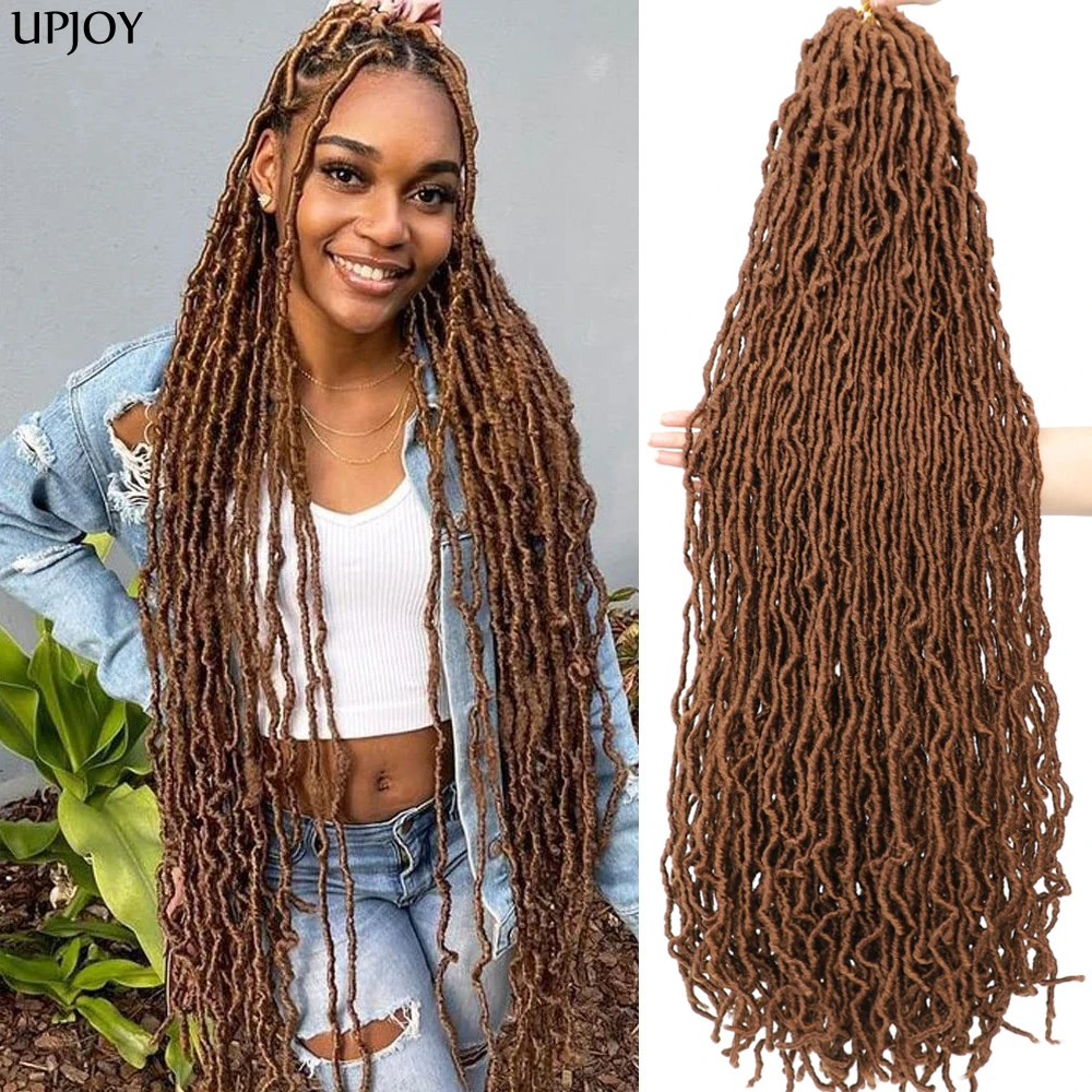 #30 Brown Color Soft Locs Crochet Hair 18 36 inch Faux Locs Crochet Braids Pre-Looped Synthetic Dreads Braiding Hair Extensions