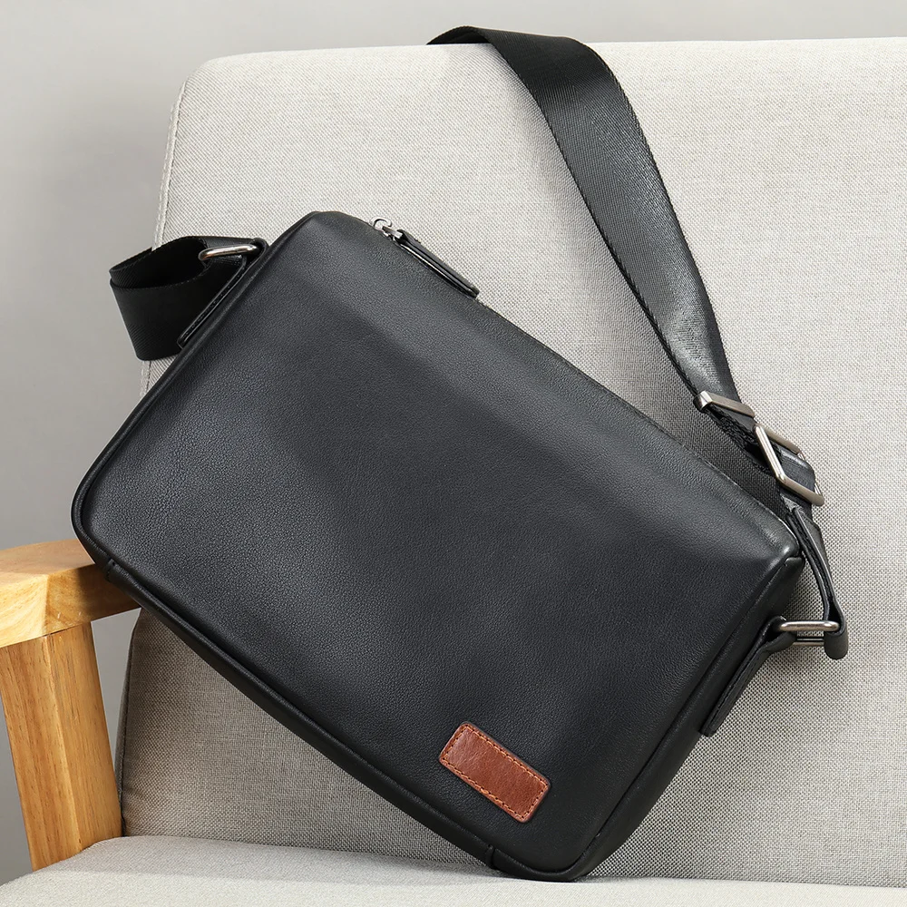 Men's Leather Genuine Messenger Bag Vintage Shoulder s for 7.9