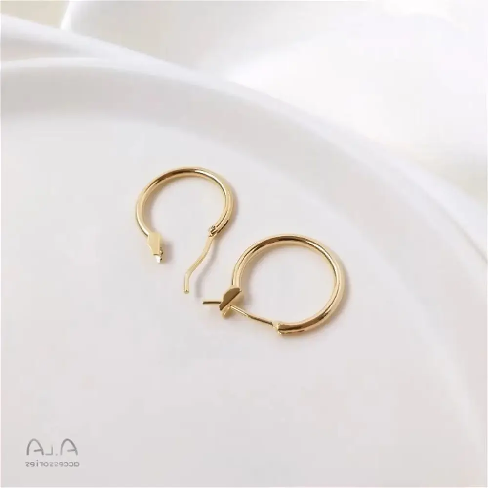 

14K Gold Color Plated French Earrings simple Circle Earrings European and American ins handmade materials DIY Earrings