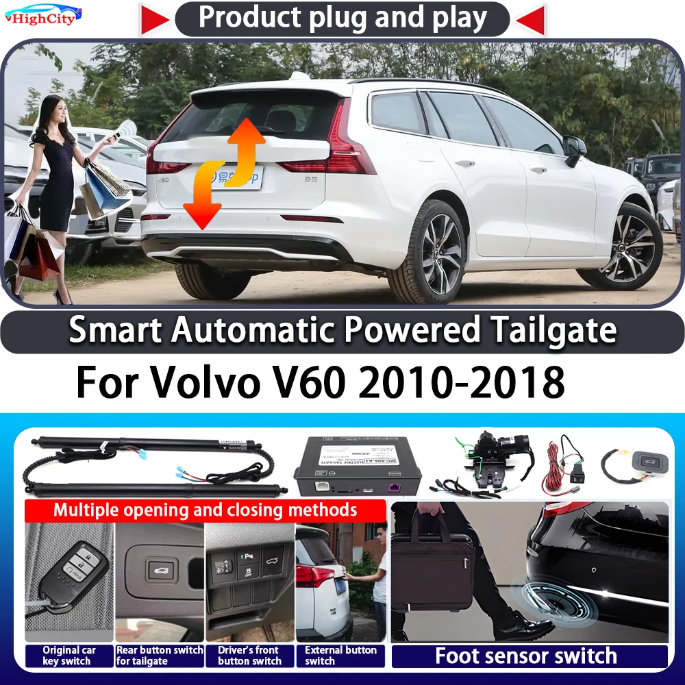 

For Volvo V60 2010-2018 OEM Smart Automatic Powered Tailgate Key Control Trunk Lift Close Kit Electric Power Tailgate