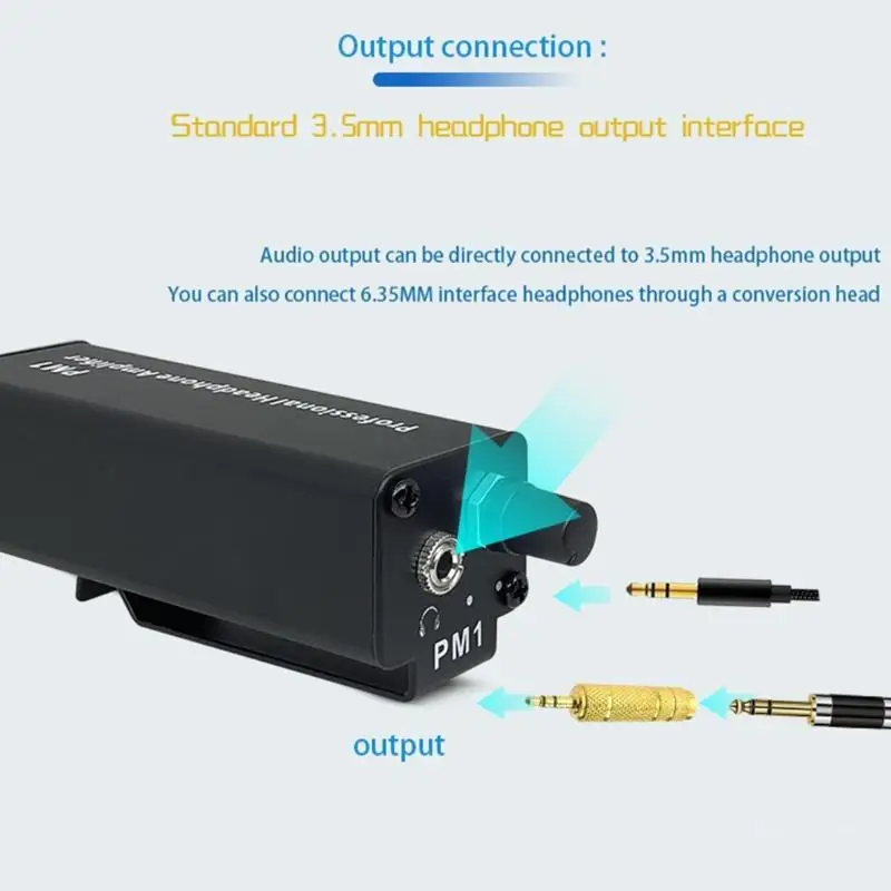 Adaptador amplificador fone ouvido portátil qualidade 3,5 mm Botão volume para aprimoramento som claro