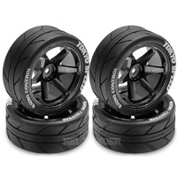 12mm Hex Black Rim Durable Rubber for 1/10 Flat Car RC Tire Professional Racing HSP 94123 Sakura D4 Tiangong TT02  Wltoys 144001
