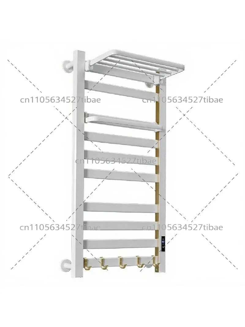 White Carbon Fiber Electric Towel Warmer, Smart Drying Rack for Bathroom, Space-Saving Storage for Hotel Use