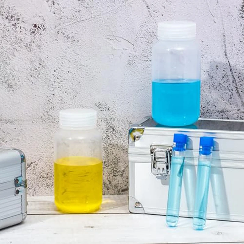 X17A 2025 nuevo-12 Uds botella de pastillas botellas de muestra botella de reactivo de boca ancha de plástico con tapas de rosca contenedores de muestra