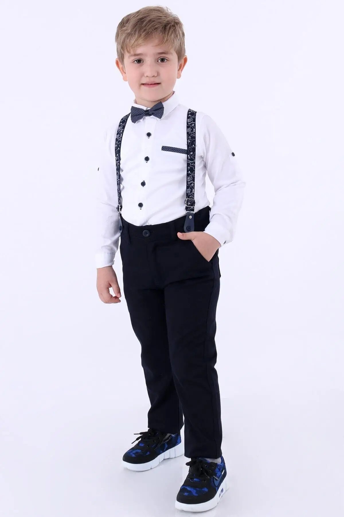 Boys White Set Shirt Pants and Bow Tie Set kids clothes stylish boys clothing fashion trend small modern classic