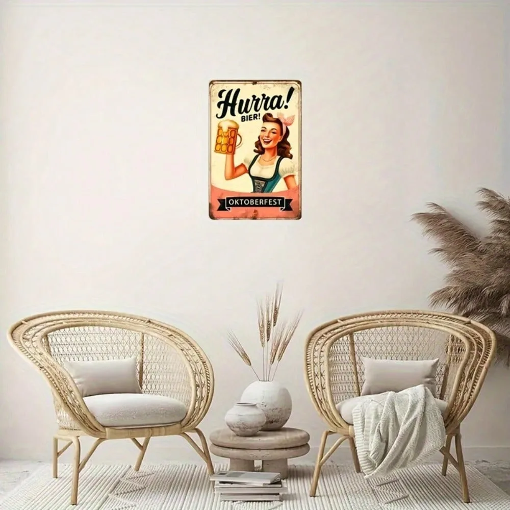 

Deieckrone Oktoberfest Beer Metal Sign 8x12 Inch, Vintage German Pub Bar Garage Wall Decor Aluminum Poster