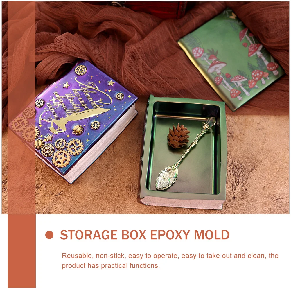 

1 комплект, силиконовая форма для хранения в форме книги «сделай сам», многоразовая гибкая эпоксидная форма для безделушек, ювелирных изделий, литья из смолы, принадлежности для самостоятельного изготовления