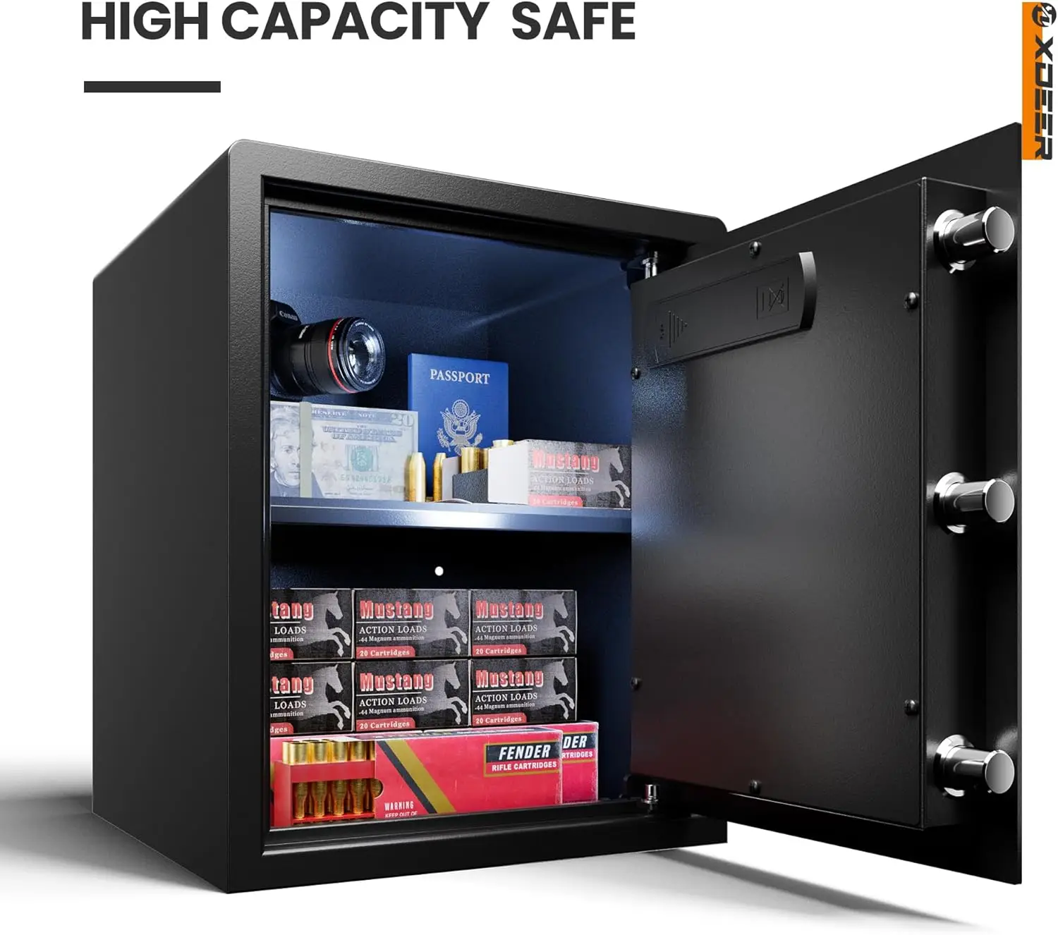 Biometric Safe Box, Quick-Access Security Safe Box with Upgraded Fingerprint, Steel Handgun Safe Lock Box for Kid/Home/Office (1