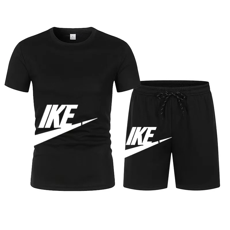 Camiseta de manga curta masculina e shorts esportivos, conjunto de corredores casual, moda marca agasalho, verão