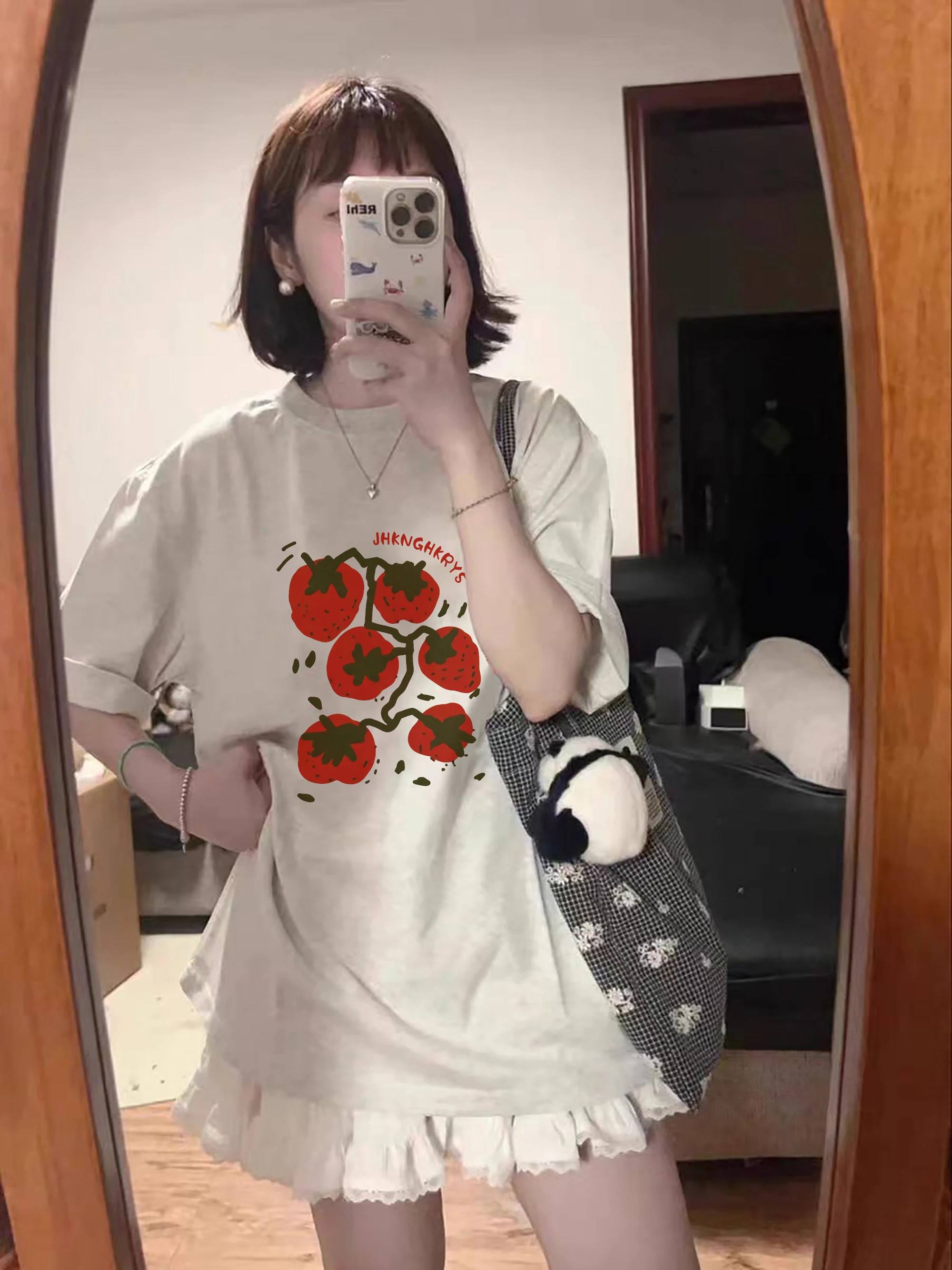 

Oversize Design Sense Niche Pure Cotton Short-sleeved T-shirt Women's 2025 New Summer Loose American Half-sleeved Top