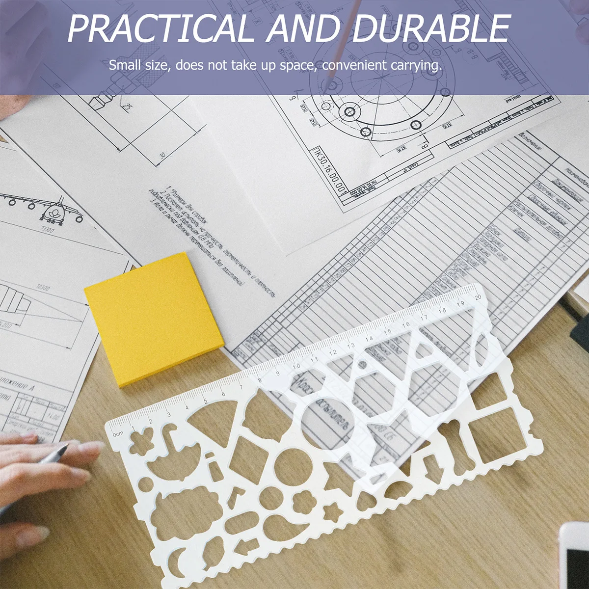 3pcs Geometric Drawing Tool Creative Stationery Ruler For Kids Learning Art Craft Kit Random Color Template Stencil Student