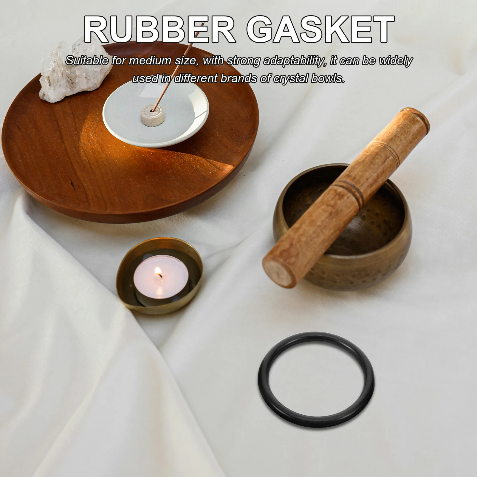 

Rubber Ring for Singing Bowls Sound Bowl Mat Gasket Black Medium Size Easy Install Prevent Collision Durability Home