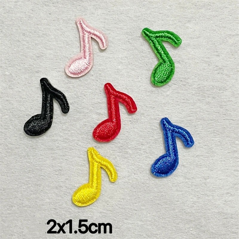 10pcs/lot Self-adhesive Music Note Lightning Patches Embroidery Adesivi  Stickers Parches Decoration Clothing Paste Applique