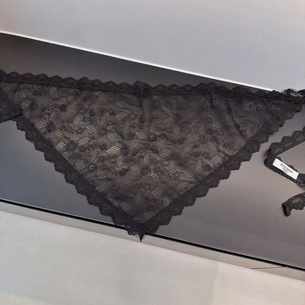 Koreanischer Blumenspitzen-Minirock mit Schnürung, Y2K-Streetwear, Spitze, Dreieckstuch, Schürze, Wickelrock für Damen