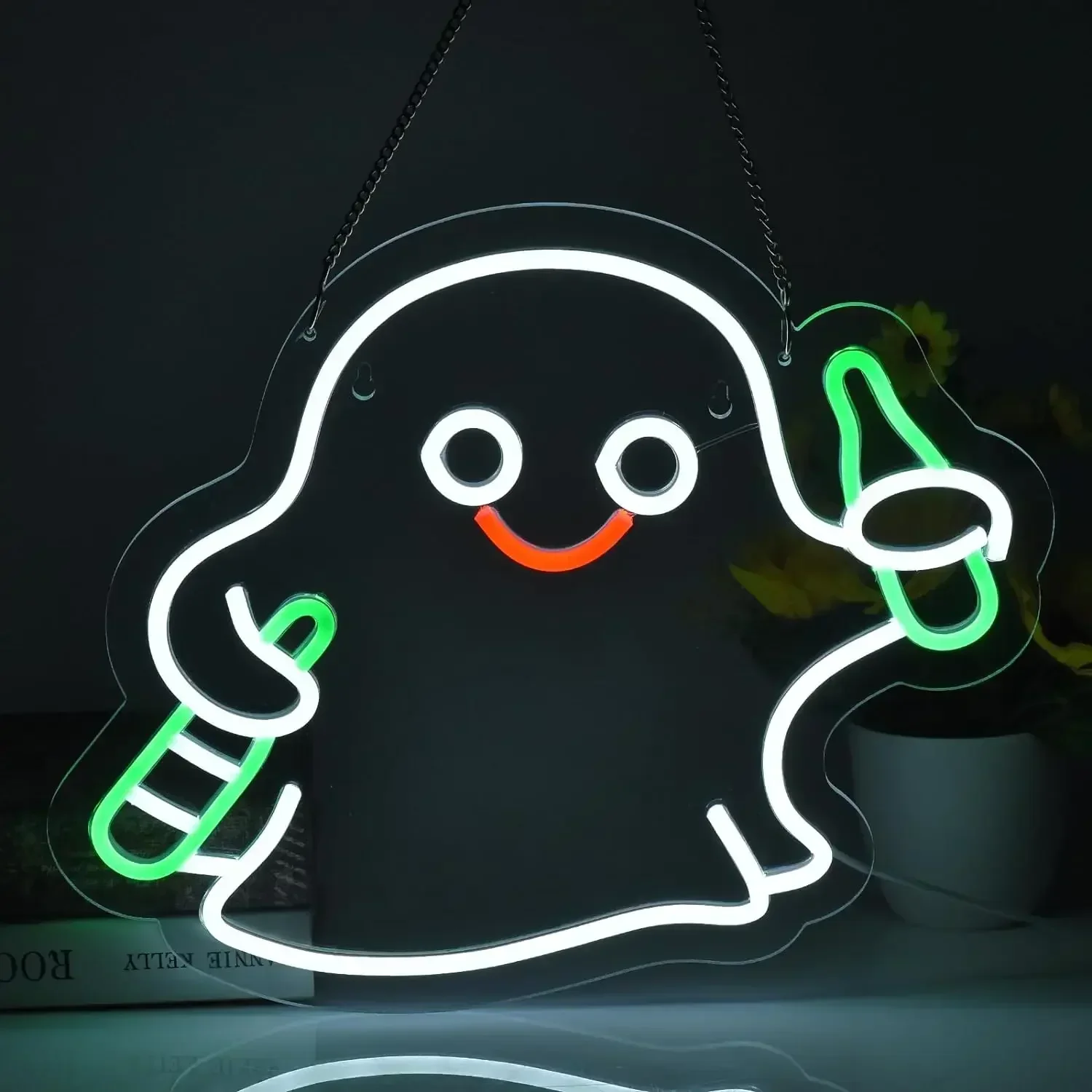 

Ghost Neon Sign Beer Bar LED Light Up Wall Decoration Home Art Bottle Drinking Neon Sign For Man Cave Halloween Party Favors