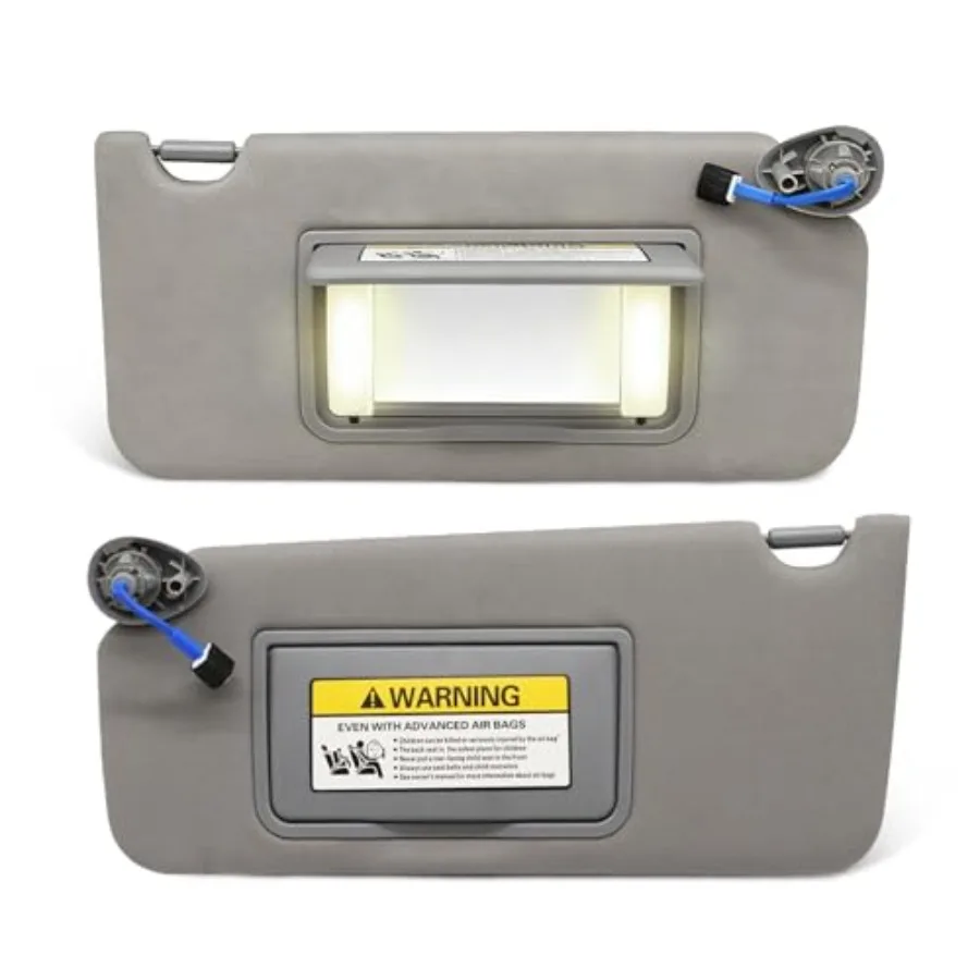 

Pair Grey Sun Visor Driver Passenger Compatible with Accord 2008 2009 2010 2011 2012 2013 2014 2015 2016 2017 Left Right Side 8