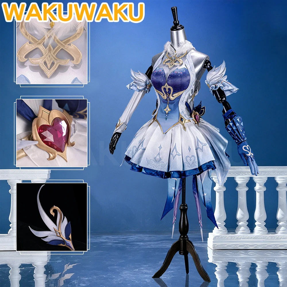 【Free Wig LMD】IN STOCK Odette Cosplay Costume Game Genshin Impact【S-2XL】WakuWaku-R Snezhnaya Odette Одетта Cosplay Wig Plus Size view 2