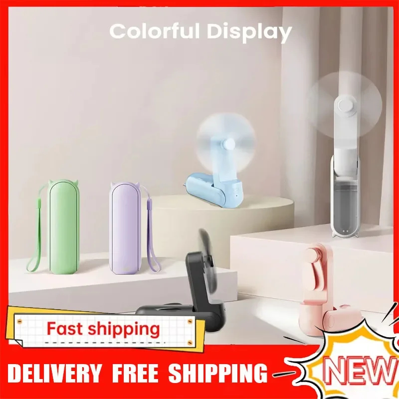 

2000mAh Handheld Small Fan Portable Creative Mini Three Speed Adjustable Solid Color Charging Small Fan