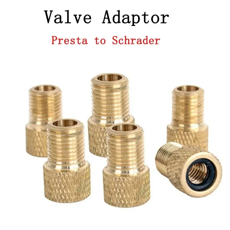 4PC F/V To A/V Valve Adapter Bike Value Converter Presta To Schrader Golden Bike Tire French Valve Adapter Bicycle Accessories