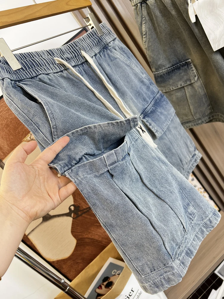 الرجعية الأمريكية Waed عارضة الرجال الصيف orts كبيرة كيت الدنيم الشبابية Vitali Sle تنفس العادية رقيقة